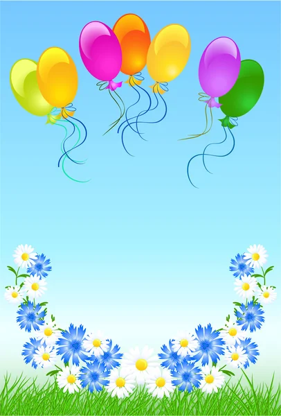 Balloons in the sky — Stock Vector