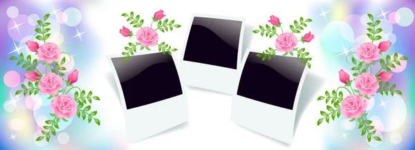Virágos háttér rózsákkal — Stock Vector