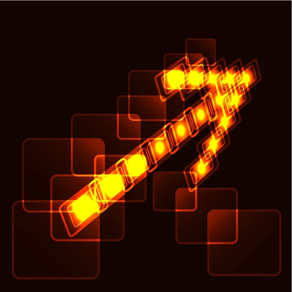 Glowing arrow — Stockvector