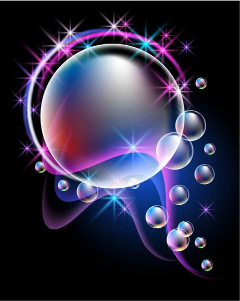 Светящийся фон с пузырьками — стоковый вектор