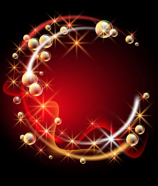 Fond lumineux avec fumée et bulles — Image vectorielle