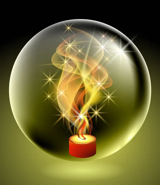 Hořící svíčka v bublině — Stockový vektor