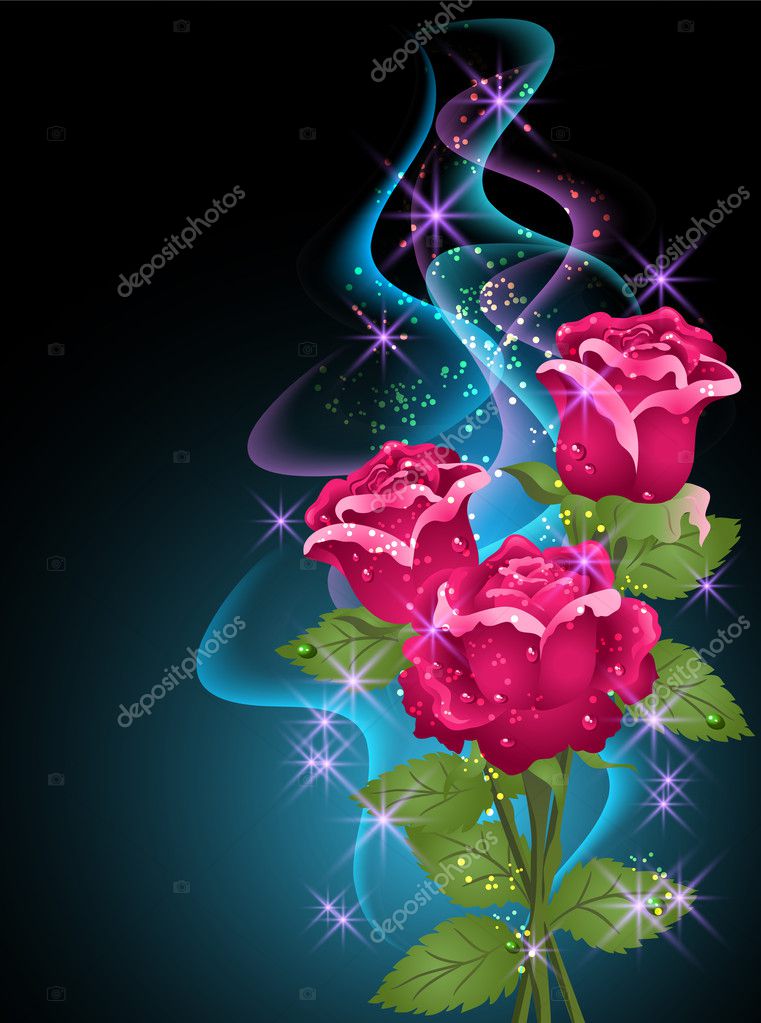 Roses and stars Stock Vector by ©Marisha 5357461