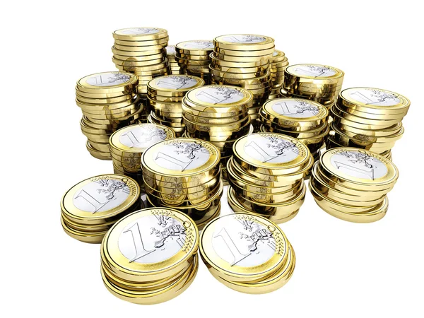 Monety euro 3d — Zdjęcie stockowe