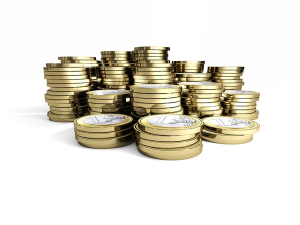 Euro mince 3d — Stock fotografie