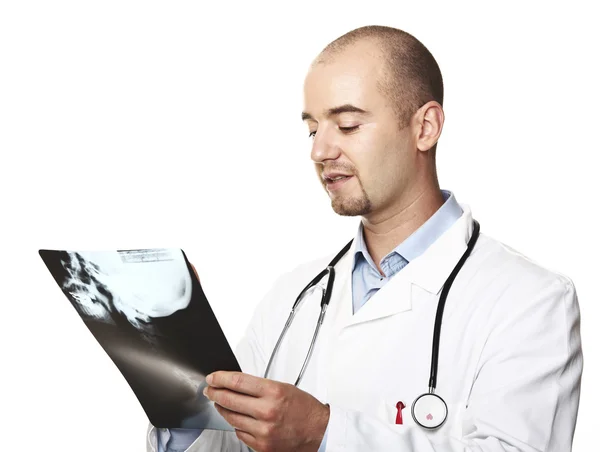 Arztporträt mit Röntgenbild — Stockfoto