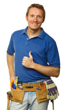 Confident handyman portrait clipart