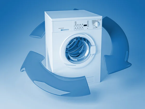 Kosz prania maszyna 3d — Zdjęcie stockowe