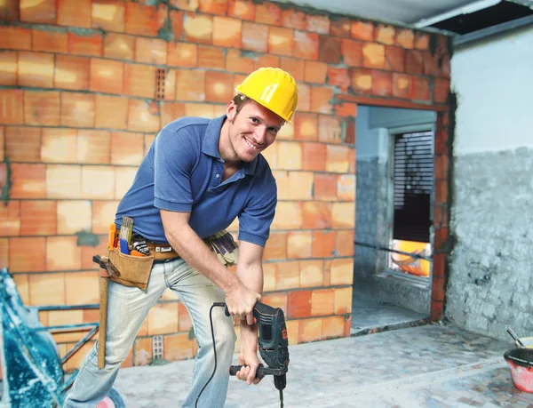 Obrero de la construcción en servicio —  Fotos de Stock