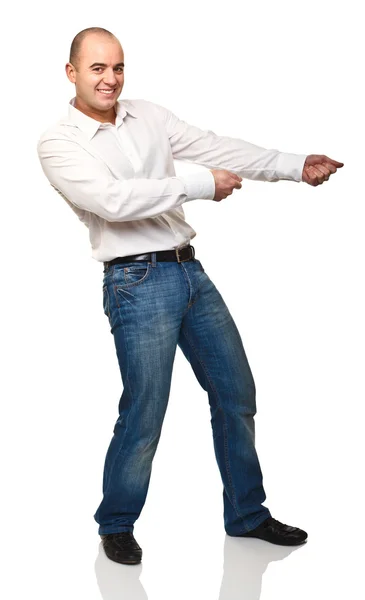 Homem puxar pose — Fotografia de Stock