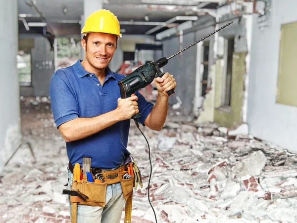 Trabajador de la construcción en servicio —  Fotos de Stock