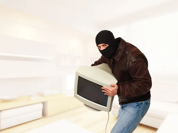 Thief in house — Stock Photo, Image