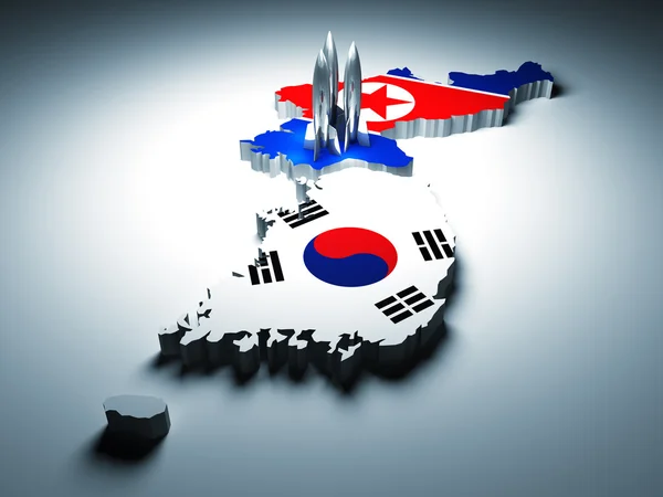 Северная и южная Корея — стоковое фото