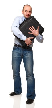 Man with bag clipart