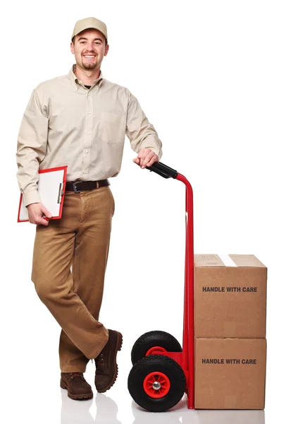 Friendly delivery man — Stock Photo, Image
