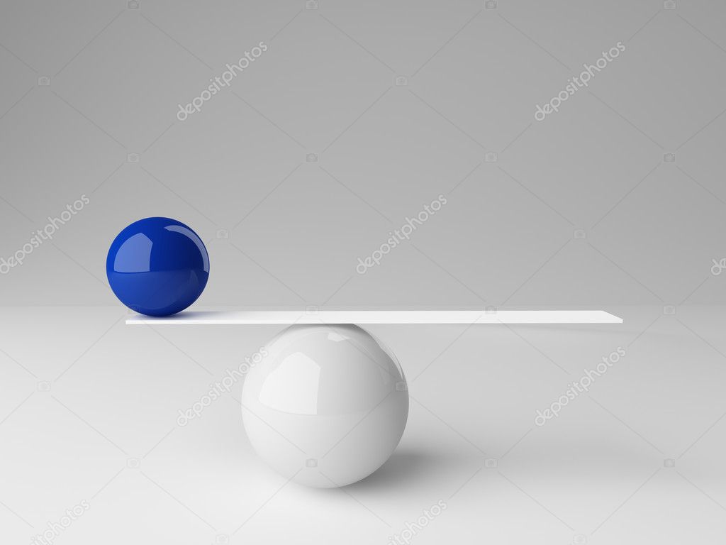 3d image of ball rendering in false balance