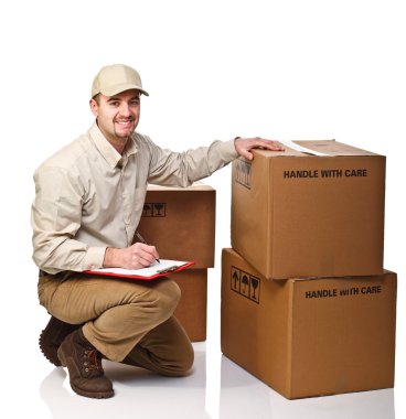 Delivery man at work clipart