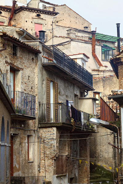 Detail of old houses in san donato,calabria