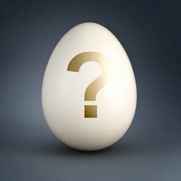 Huevo de Pascua con signo de interrogación —  Fotos de Stock