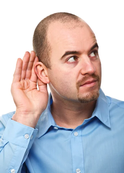Uomo ascoltare posa — Foto Stock