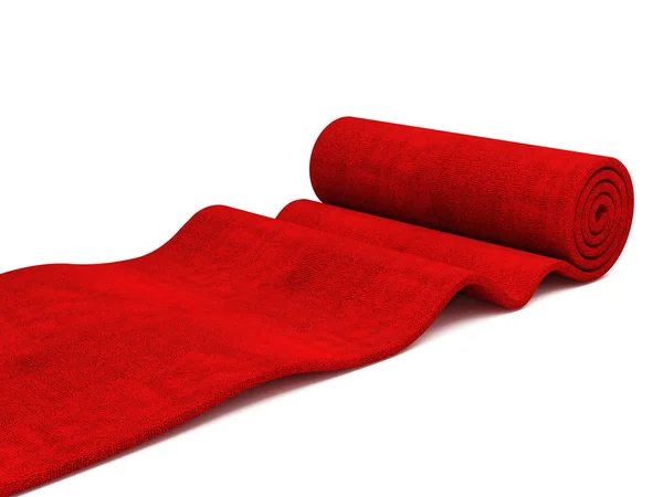 Toczenia czerwony dywan — Zdjęcie stockowe