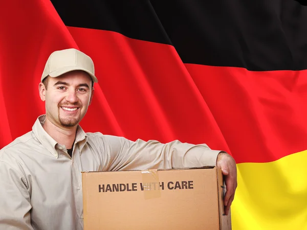 Uomo di consegna tedesco — Foto Stock