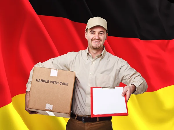 Uomo di consegna tedesco — Foto Stock