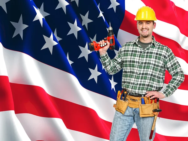 Retrato de trabajador americano — Foto de Stock