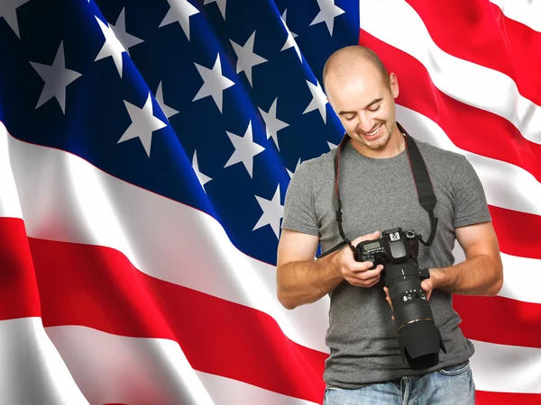 Amerykański fotograf — Zdjęcie stockowe