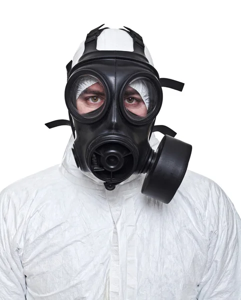 Άνθρωπος με μάσκα αερίων — Φωτογραφία Αρχείου