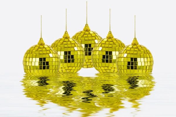 Reflection of gold spheres — Stock Photo, Image