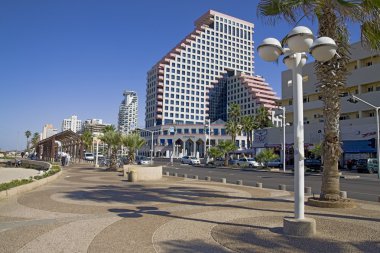 Güz tel Aviv City quay üzerinde güneş değil b yok.