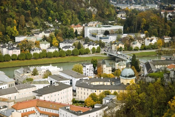 salzburg panormama bir kale, Avusturya tepe noktasından şehirler