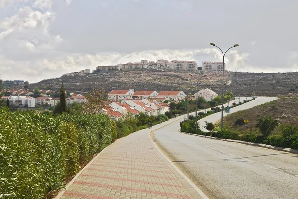 Časně Ráno Blíží Malé Město Ariel Izraeli Stock Snímky
