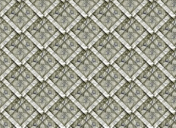 从复杂的方形分形砖灰色无缝纹理 — 图库照片