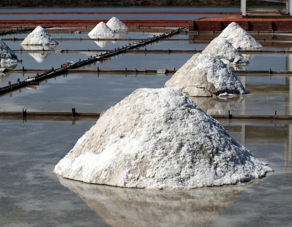 Salt Fields Big Piles Salt Southern Taiwan — Stock Photo, Image