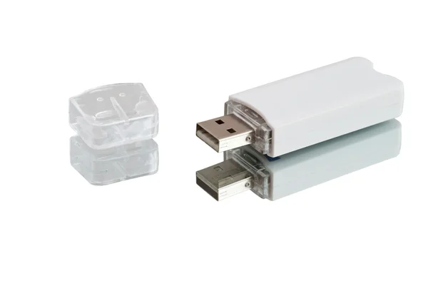 Белый USB-флэш-диск — стоковое фото