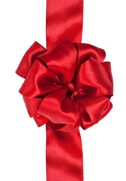 Red Satin Bow Isolated White — Stock Photo, Image