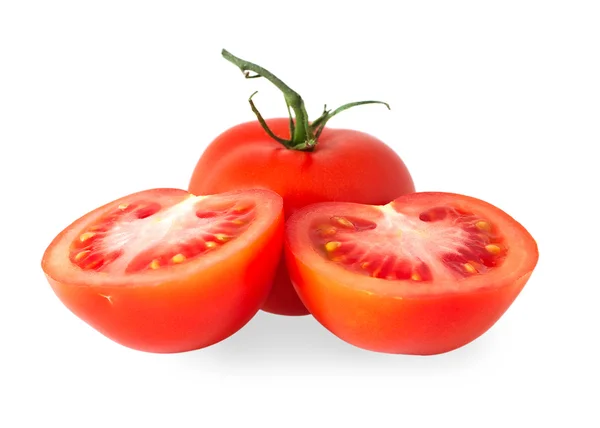 Två Tomat Vita Backgroung — Stockfoto
