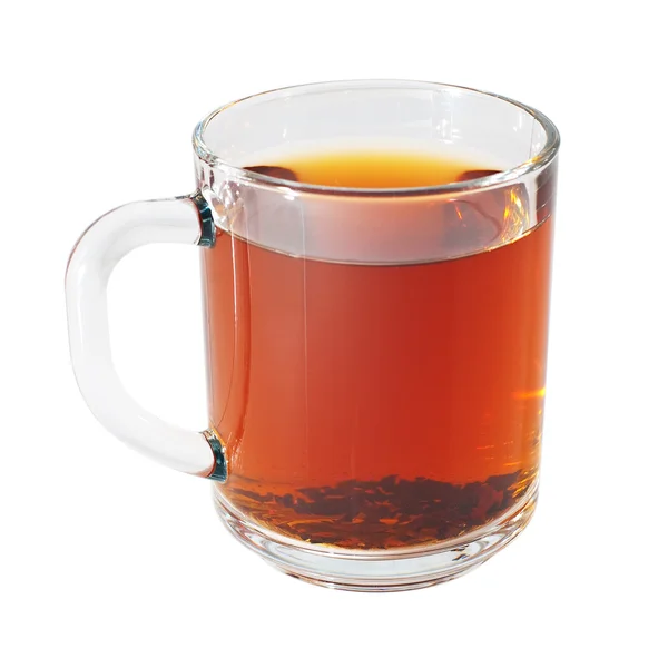 Glass cup with black tea — Stock Photo, Image