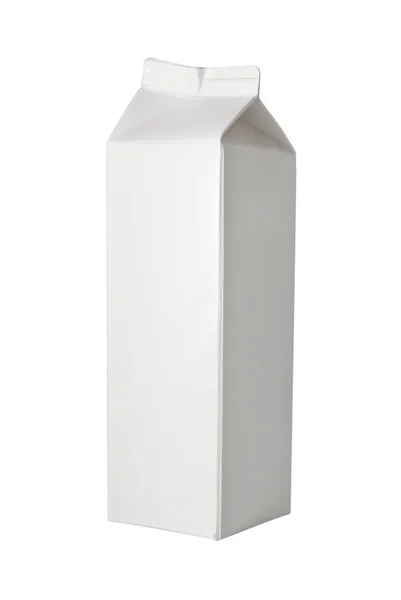 Milchbox Pro Liter Isoliert Auf Weiß — Stockfoto