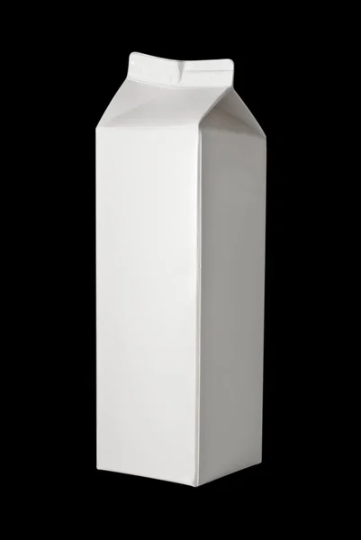 Scatola Latte Litro Isolata Nero — Foto Stock