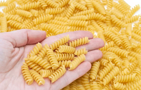 Italian Pasta Shape Spiral Hand — Stock Photo, Image