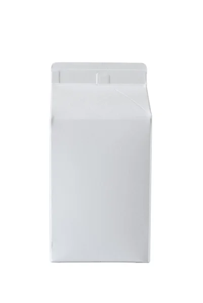 Caja de leche por medio litro en blanco —  Fotos de Stock