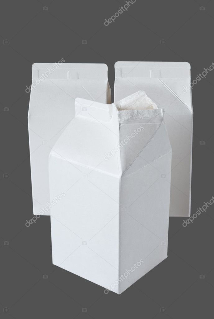 Three Milk Boxes per half liter on gray
