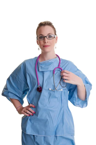 Jovem médico ou enfermeiro em branco — Fotografia de Stock