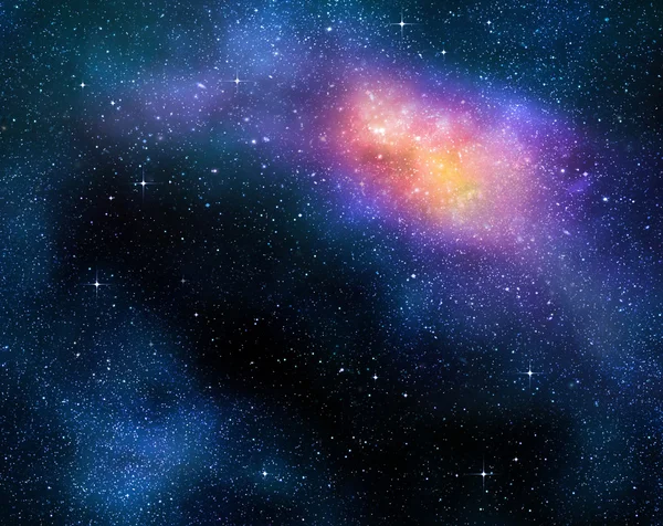 Yıldızlı derin uzaya nebual ve galaksi — Stok fotoğraf