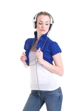 Listening to music headphones clipart