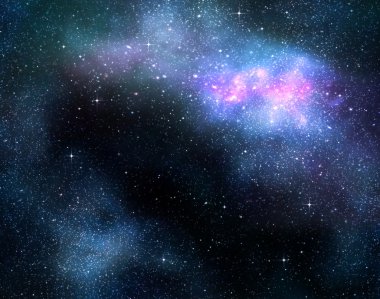 Starry deep outer space nebual and galaxy clipart