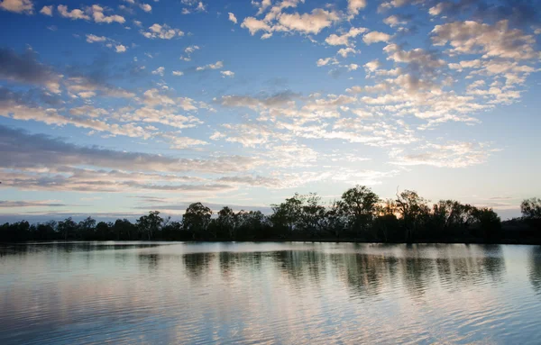 Puesta Sol Agua Del Río Murray Sur Australia — Foto de Stock